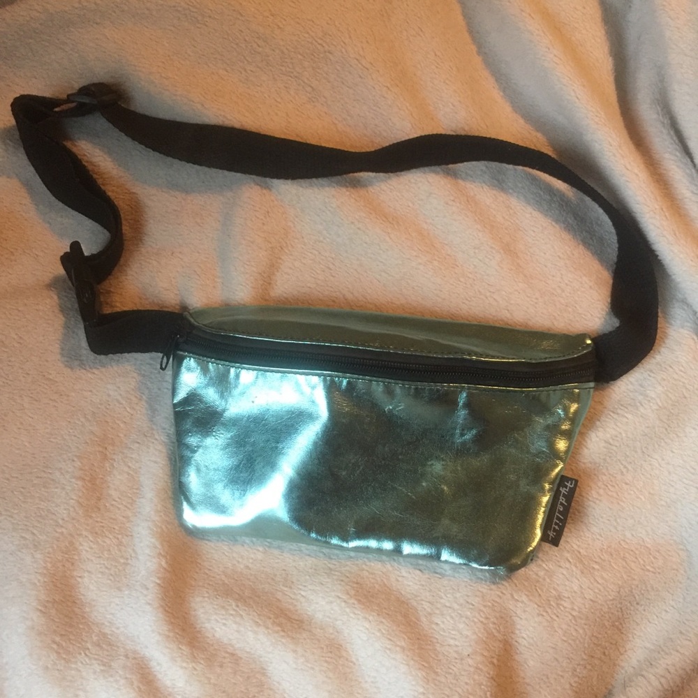 Turquoise metallic fanny pack